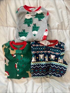 Carter's Holiday Fleece Footed Pajama Bundle